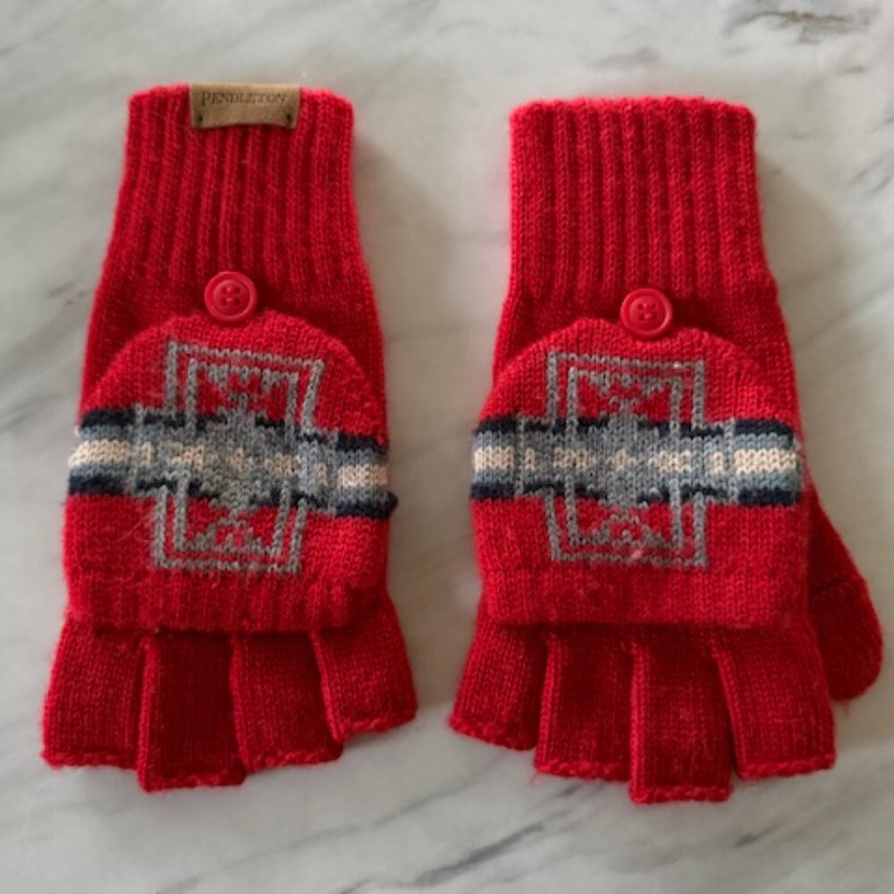 Pendleton Knit Convertible Fingerless Mittens And… - image 4